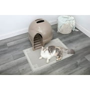 Petmate Booda Dome Clean Step Plastic Enclosed Cat Litter Box with Steps, 95 % Recycled, Titanium
