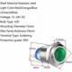 thumbnail image 4 of 5 piezas 12 V-24 V CC 12 mm Luz indicadora LED Luz indicadora impermeable de acero inoxidable (5 colores), 4 of 5