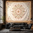 thumbnail image 6 of Floral Mandala on Dusty Blue Background, Serene Boho for Plant Lovers, Botanical Art Decor, Housewarming Gift, Tapestry Wall Hanging for Bedroom and Living Room, 6 of 7