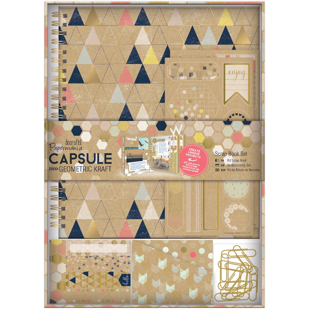 Papermania Geometric Kraft Spiral Scrapbook Kit Walmart Canada