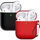 thumbnail image 1 of Compatible con Airpods Case Cover Funda protectora de silicona para Airpods Case 2 y 1 (paquete de 2) Negro/rojo Negro/rojo -, 1 of 1