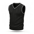 thumbnail image 5 of Mens Sweater Vest V Neck Cable Knit Sweater,Sleeveless Regular Fit Casual Pullover for Fall Winter Layered Wear, 5 of 5