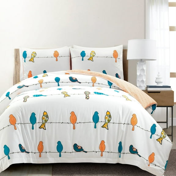 Lush Decor Rowley Birds Duvet Cover - Multi - Full/Queen