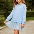 thumbnail image 3 of QSAWXQZ Girls Tulle Dress Long Sleeve Crew Neck Solid Sweatshirt Mini Dress 1-2 Years, 3 of 7