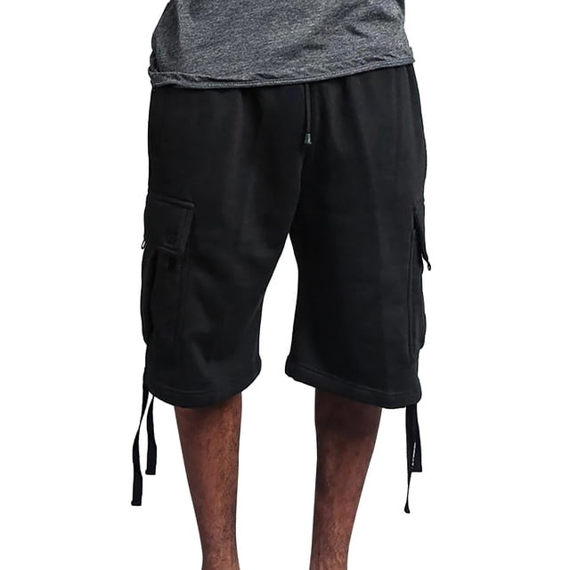 PEASKJP Short Homme Coupe Régulière Séchage Rapide Course & Gym avec Cordon, Noir TTG
