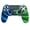 Blue black and white with green black and white, variant on Suitable for Compatible with PS4 Controller Silicone Case P4 SLIMO PRO Color-Block Camouflage Case PS4 Controller Protective Case Two-Color Soft Silicone Shell Case