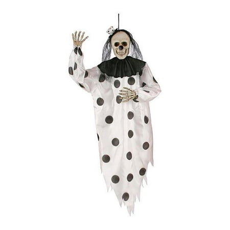 Fun World 91173K Halloween Hanging Skeleton Clown, Black & White