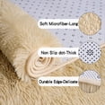 thumbnail image 5 of 2x3 Area Rugs for Bedroom, Soft Small Throw Rug for Dorm, Soft Fluffy Shaggy Plush Fuzzy Shag Non-Slip Washable Carpet for Bedside Closet Girls Boys Room, Beige Rug, 5 of 15