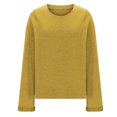 thumbnail image 3 of cfhntfmh Fall Tops for Women Oversized Crewneck Long Sleeve Solid Color T-Shirts Lounge Loose Work Basic Shirts, 3 of 6