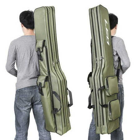 Two Layer 130cm Fishing Rod Reel Bag Fishing Pole Gear Tackle Tool Carry Case Carrier Travel Bag Storage Bag Organizer Fishing Cover