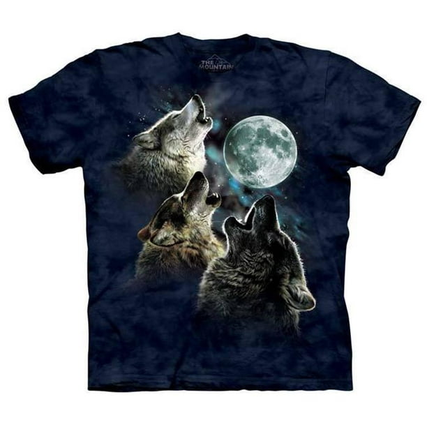 The Mountain - Blue 100% Cotton Three Wolf Moon In Blue T-Shirt ...