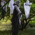 thumbnail image 4 of Haunting Ghostly Doorway Prop With Hanging Fear Face And Draped Fear Decoration For Entrances, 4 of 4