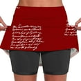 thumbnail image 2 of Women's Pleated Tennis Skirt with Letter Print Athletic Stretchy Yoga Skort Shorts Bottoms for Casual Gym Workout Running Pilates Zumba | Aestivo,Red XL, 2 of 8