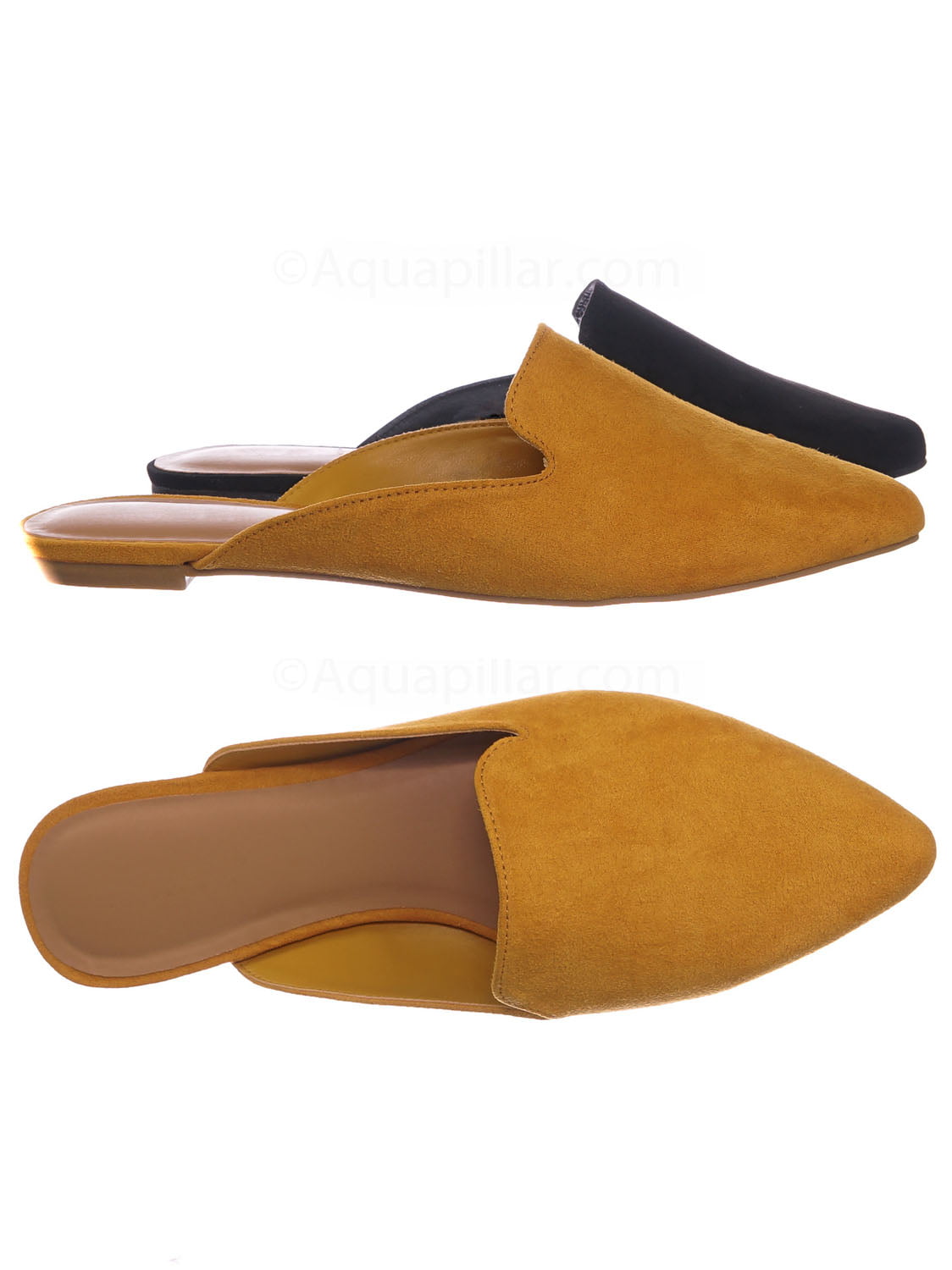 Blog44 by Bamboo, Slip On Mule Slippers - Women Flat Backless Pointed Toe  Pump 