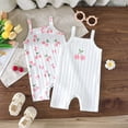 thumbnail image 4 of Gubotare Baby Girl Romper Summer Toddler Baby Girl Outfit Romper Jumpsuit Sleeveless Flared Overalls Kids Bell Bottoms 0 3 6 9 12 18 24 Months (White,3-6 Months), 4 of 9