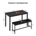 thumbnail image 6 of Aukfa Dining Table Set for 4, Kitchen Dining Table Set with 2 Bench ,Black, 6 of 9