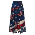 thumbnail image 4 of Women's Patriotic Maxi Skirt 4th of July American Flag Print High Waist Flowy A-Line Skirt Independence Day Outfit, 4 of 4