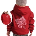 thumbnail image 1 of MIASHUI Chandail en Molleton pour Filles Hauts Décontractés Imprimés à Manches Longues, Rouge, 4-5 Ans, 1 of 7