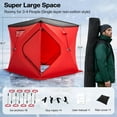 thumbnail image 2 of Jocisland Insulated Ice Fishing Tent, 3-4 Person Pop-Up Ice Shanty with Waterproof Oxford Exterior, Rain Cover, Vent, Anchors, Ropes and Carry Bag, 2 of 9