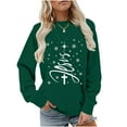 thumbnail image 2 of Christmas Sweatshirts for Women Loose Fit Christian Printed Vintage Xmas Tree Holiday Tops Casual Pullovers (XS, Green), 2 of 7