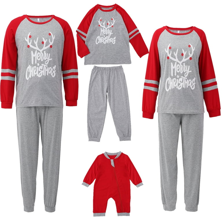 EFINNY Matching Family Christmas Pajamas Sets for Men, Parent-Child Outfits  Cute Santa Claus Snowman Print Sleepwear Long Sleeve Homewear,Dad 