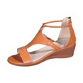 thumbnail image 3 of Ticikt Fashion Platform Sandals Strappy Open Toe Summer Casual Walking Shoes, 3 of 9
