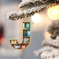 thumbnail image 2 of CuiLiyq Bookcase Hanging A to Z Letter Shaped Bookshelf Pendant, Christmas Tree Hanging Decorations, Acrylic Ornament Xmas Decor (Acrylic, Letter-J), 2 of 6