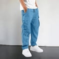 thumbnail image 2 of JIAYUE Boys Girls Cargo Pants Multiple Pockets Full Length Straight Leg Solid Color Comfortable Casual Trousers Outdoor Play And Daily Wear Children Stylish Bottoms, 2 of 5