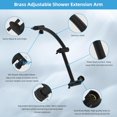 thumbnail image 2 of Hibbent All Metal Rain Shower Head, 10'' High Pressure Rainfall Showerhead with 16" Shower Head Extension Arm, Solid Brass Adjustable Shower Arm Extender, Waterfall Fixed Showerheads, Matte Black, 2 of 7