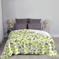 thumbnail image 2 of LNWH Super Soft Flannel Bed Blanket, Cozy Fluffy Warm All Seasons Green Leaf Texture Pattern Throw Blankets for Sofa Bedding, 60"x50", 2 of 8
