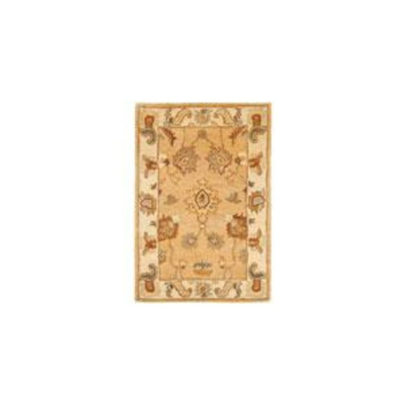 SAFAVIEH Bergama Bradford Traditional Wool Area Rug, Taupe/Ivory, 4' x 6'