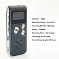 thumbnail image 2 of Multifunctional Rechargeable 8GB 650HR Digital Audio Voice Recorder Dictaphone MP3 Player, 2 of 7