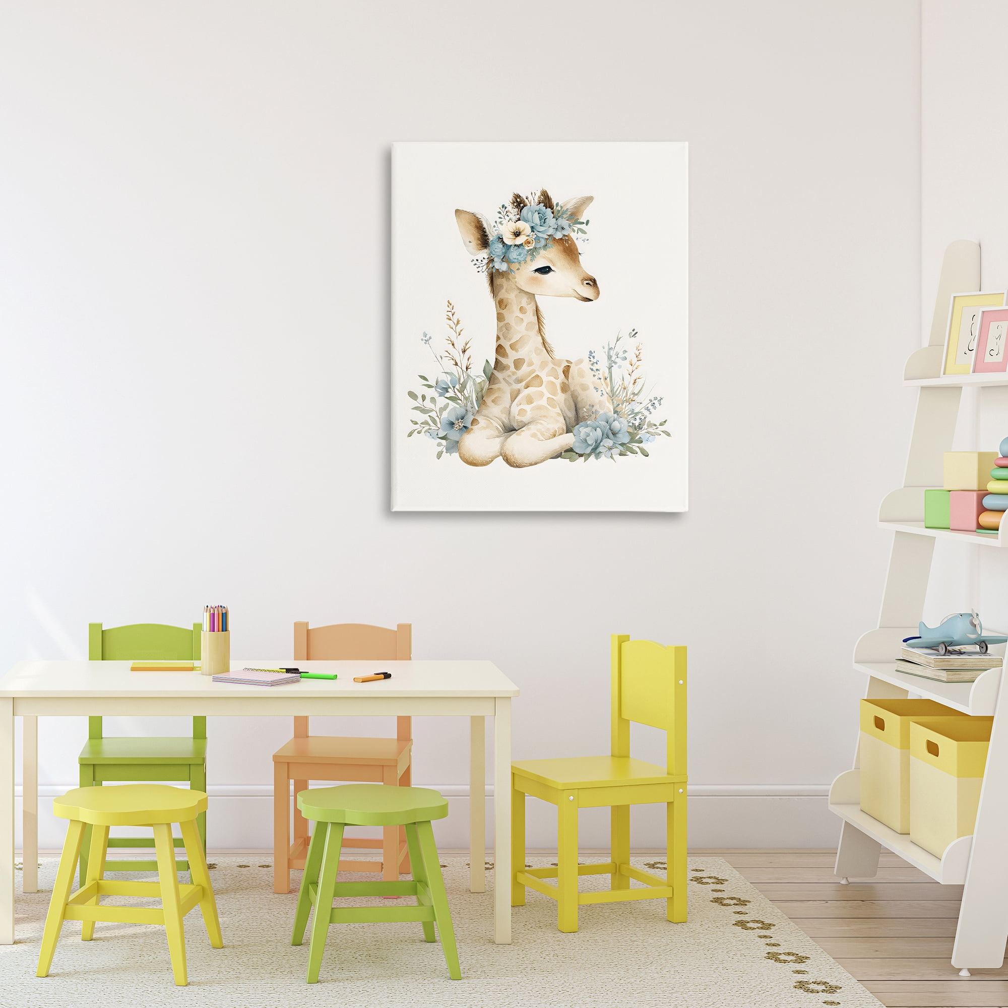 Stupell Industries Watercolor Nursery Giraffe Canvas Wall Art, design by LSR Design Studio