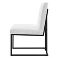 thumbnail image 3 of Tufted Side Dining Chair, Fabric, Metal Steel, White, Modern Contemporary Urban Design, Kitchen Room Cafe Bistro Restaurant Hospitality, 3 of 8