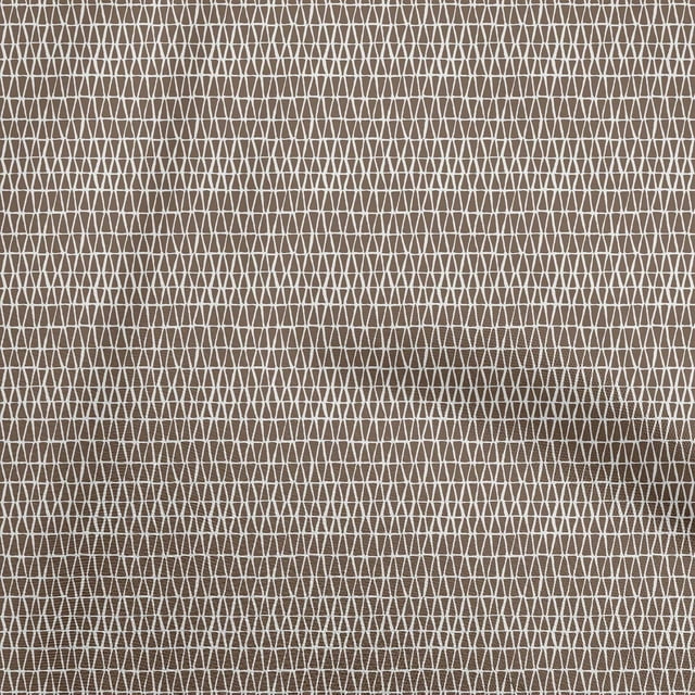 oneOone Cotton Cambric Brown Fabric Geometrical Craft Projects Decor Fabric Printed By The Yard 42 Inch Wide-aB