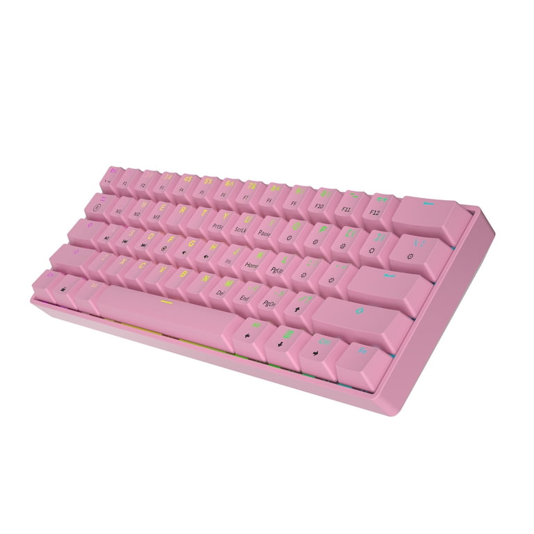 HK Gaming Clavier de jeu optique GK61 rose