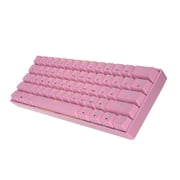 HK GAMING GK61 Mechanical Gaming Keyboard - 61 Keys Multi Color RGB Illuminated LED Backlit Wired Programmable for PC/Mac Gamer ( Gateron Optical Yellow , Prism Pink )