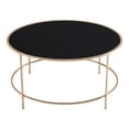 thumbnail image 4 of Llewellyn Glass Top Round Coffee Table, Gold, 4 of 6