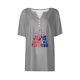 thumbnail image 4 of Fiudx Ofertas Flash Del Día Solo En Línea Blusa de Manga Corta Estampada a La Moda para Mujer, Blusas Informales con Cuello En V, 4 of 4