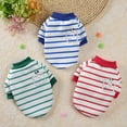 thumbnail image 2 of NIBOLOG Pet Sweatshirt Stand Collar Striped Contrast Color Print Short Sleeves Keep Warm Two Legs Comfortable Pet Winter Sweatshirt for Daily Wear, 2 of 8
