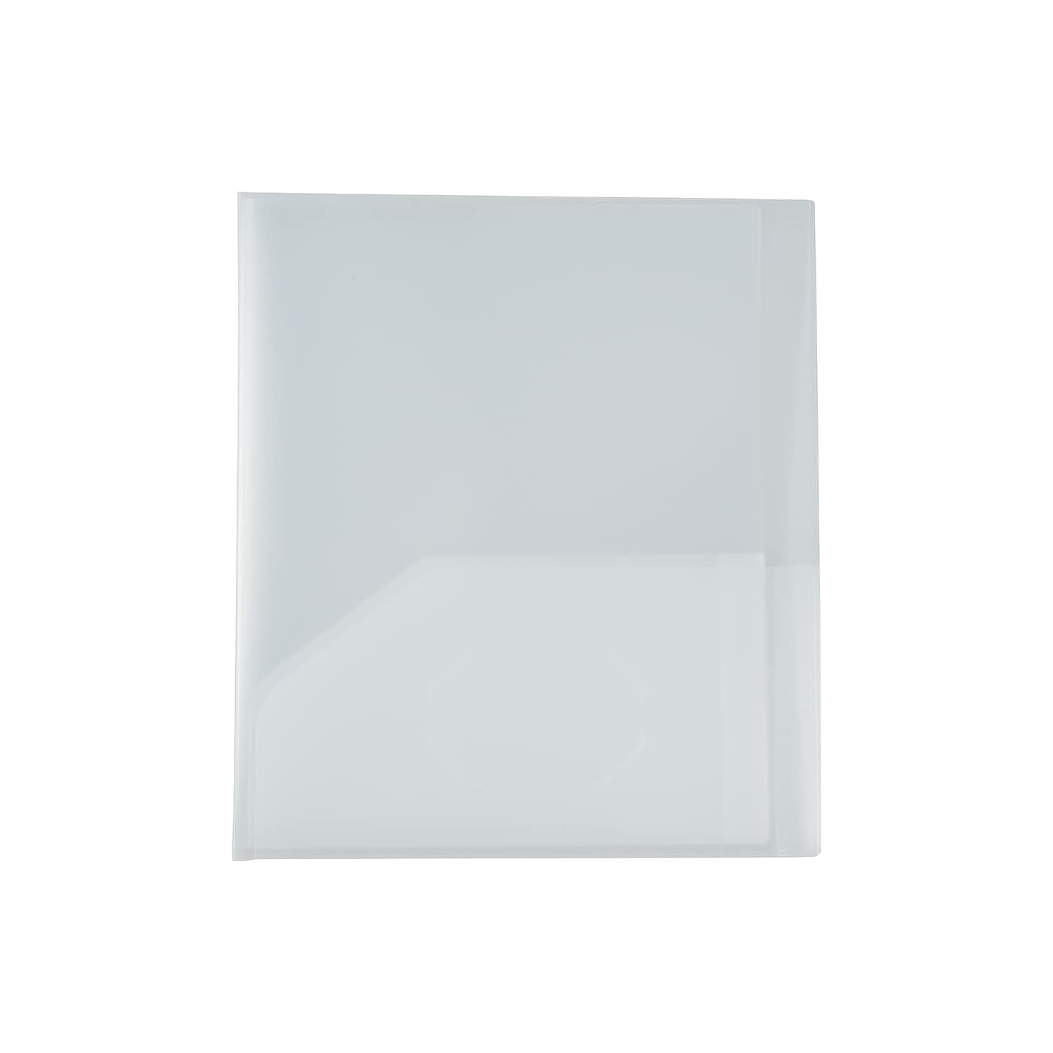 JAM Paper Heavy Duty Plastic Multi Pocket Folders, 10 Pocket Organizer, Clear, 3/Pack