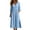*Blue, variant on VBVC Women's Cotton Linen Button Down Midi Dress , V Neck Half Sleeve Pleated Dress For Women , Ladies' Summer Side Slit Dresses with Pockets, S-2XL