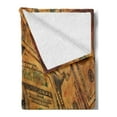 thumbnail image 2 of Money Soft Flannel Fleece Throw Blanket, Grunge Style Background with Fiver Sawbuck and Century Note Important, Cozy Plush for Indoor and Outdoor Use, 50" x 60", Pale Green Brown, by Ambesonne, 2 of 5