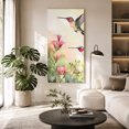 thumbnail image 2 of Canvas Wall Art, Hummingbird Red Floral Framed Canvas Prints for Living Room Hallway, Rustic Botanical Green Ombre Oversized Gallery Wrapped Wall Decor for Home Office, Gifts, 30"x60" Ship Next Day, 2 of 9