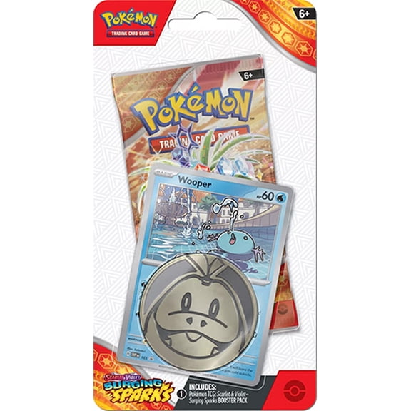 Pokemon Cards - Scarlet & Violet: Surging Sparks - WOOPER BLISTER PACK (1 Booster, Coin & Foil)