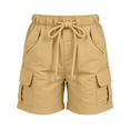 thumbnail image 6 of Spazoro Kids Girls Cargo Shorts with Multi-Pockets, Casual Solid Color Elastic Drawstring Waist Breathable Summer Shorts for Girls Yellow Size 11-12 T, 6 of 8