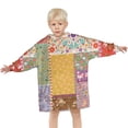thumbnail image 3 of Pioneer Flower Floral Print Pattern Blanket Hoodies for Kids 6-13YR Oversize Wearable Blanket Hoodies for Boys Girls Teens, 3 of 7