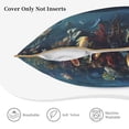thumbnail image 5 of Fotbe Underwater Dolphin Pattern Velvet Decorative Throw Pillow Covers with Elegant Piping, Soft Plush Cushion Cover for Sofa, Bed, Car, Office-20"x20", 5 of 8