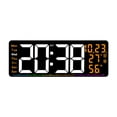 thumbnail image 1 of Reloj de pared digital para decoración del hogar, regalo ideal, reloj despertador LED resistente, con pantalla de temperatura para dormitorio y Naranja, 1 of 8