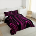 thumbnail image 3 of Manfei Geometric Geometric Lines Bedding Comforter Set,Modern Abstract Art Twin Comforter Sets,Pink Black Stripes Bedding Set For Teens,Microfiber Bedroom Decor Reversible,2pcs, 3 of 8